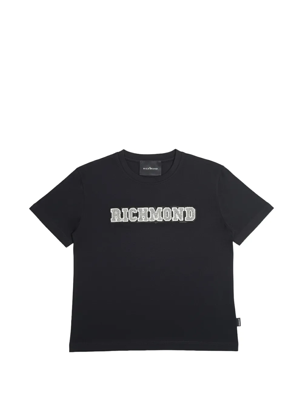 John Richmond Junior T-shirt in cotone con applicazione - Nero