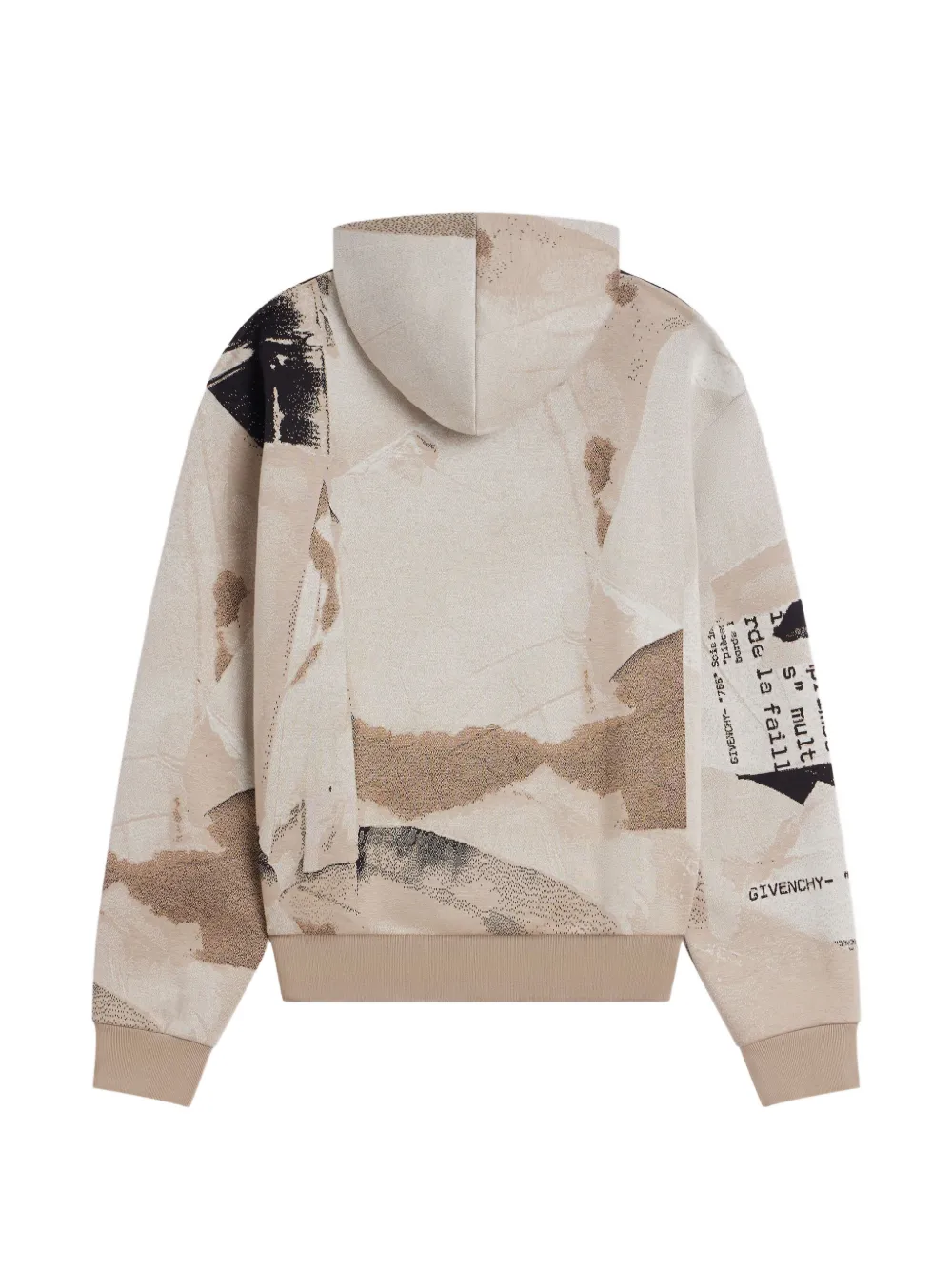 Givenchy Couture Seam hoodie met Ripped Papers-jacquard Beige