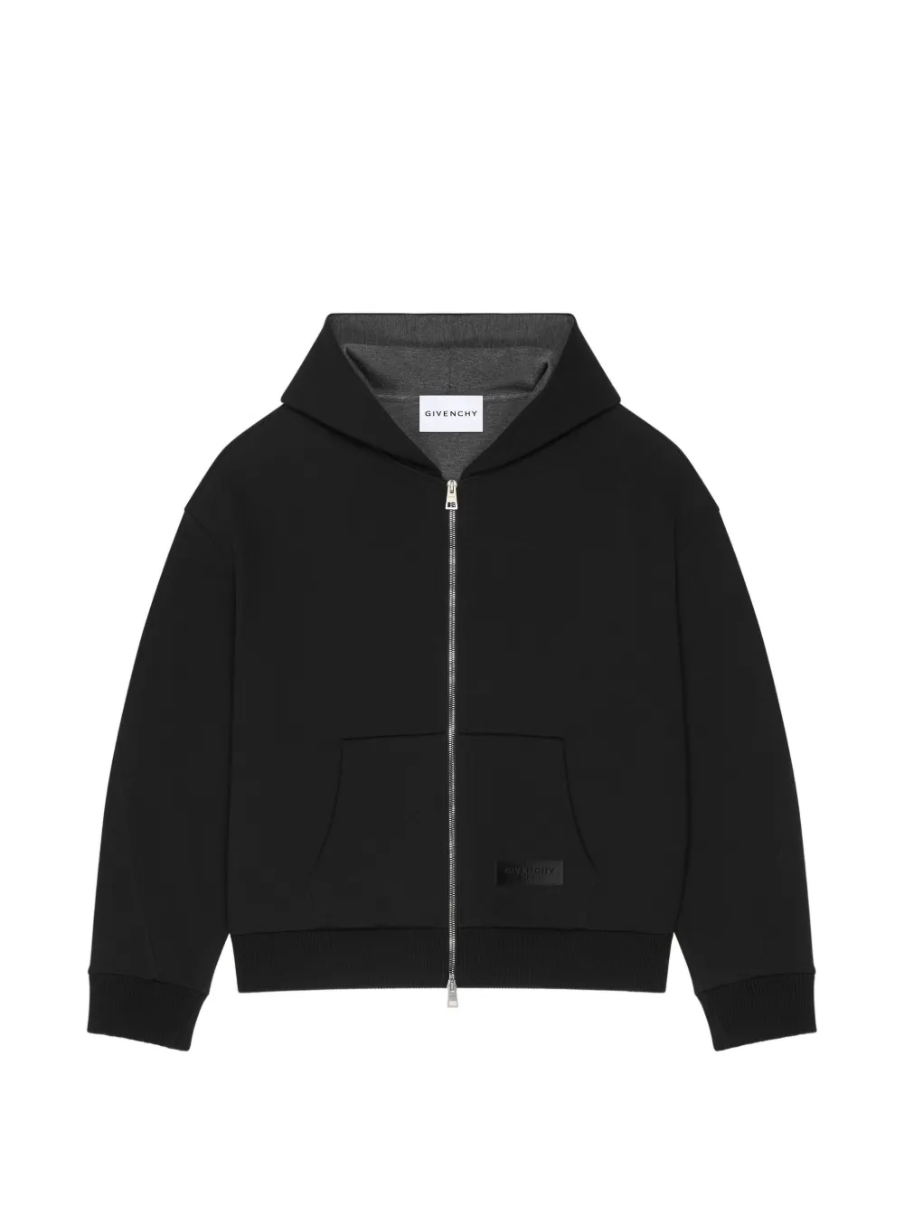 Givenchy couture seam zipped hoodie in scuba - Black