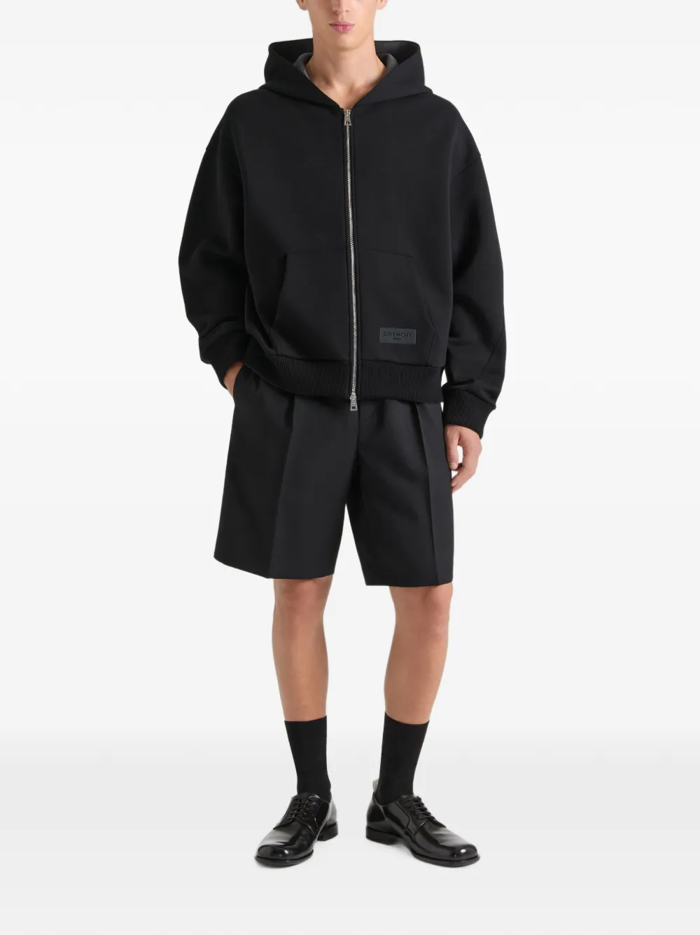 Givenchy Couture Seam hoodie met rits Zwart