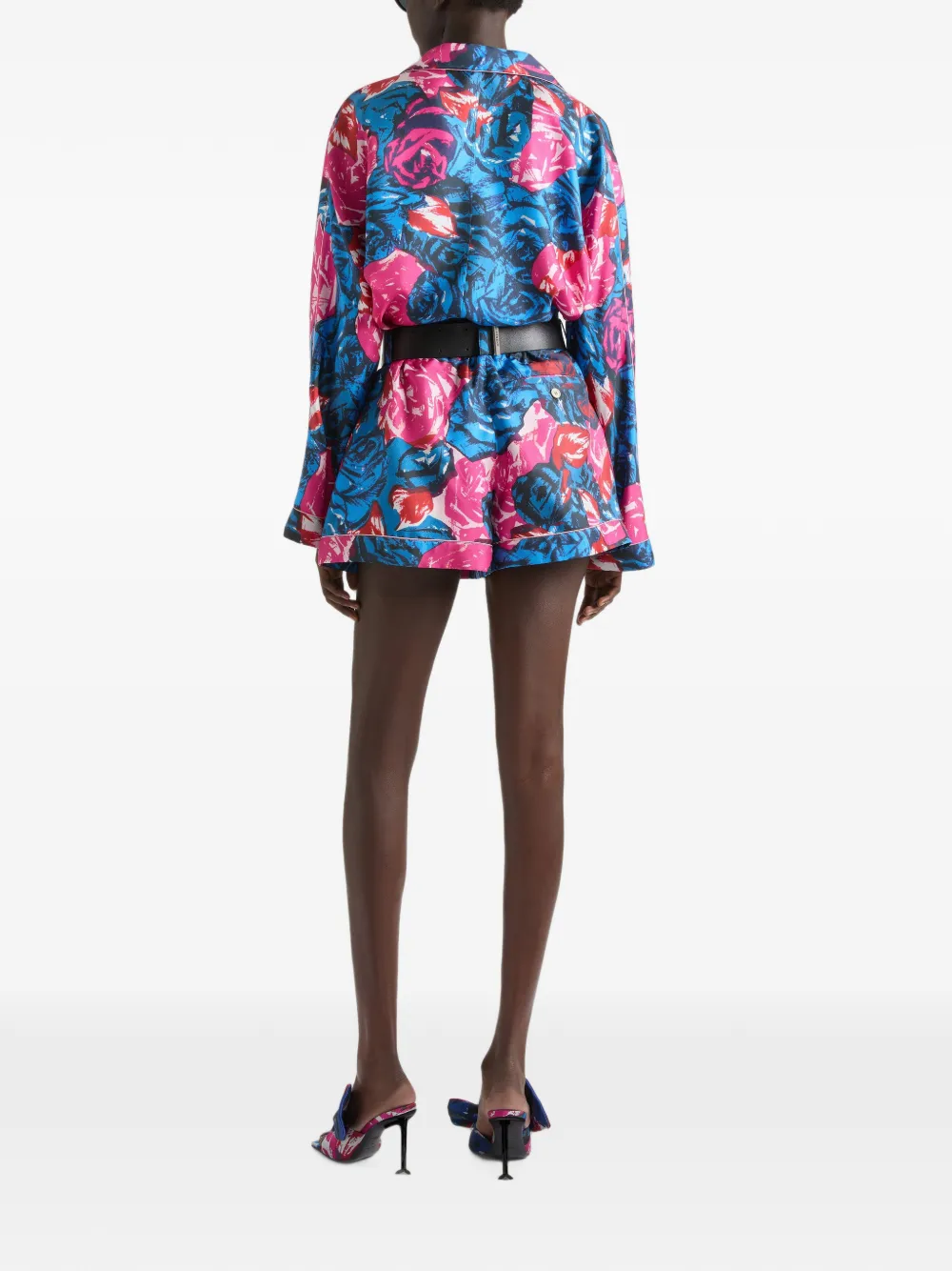Givenchy Zijden pyjamashorts met bloemen-print Blauw