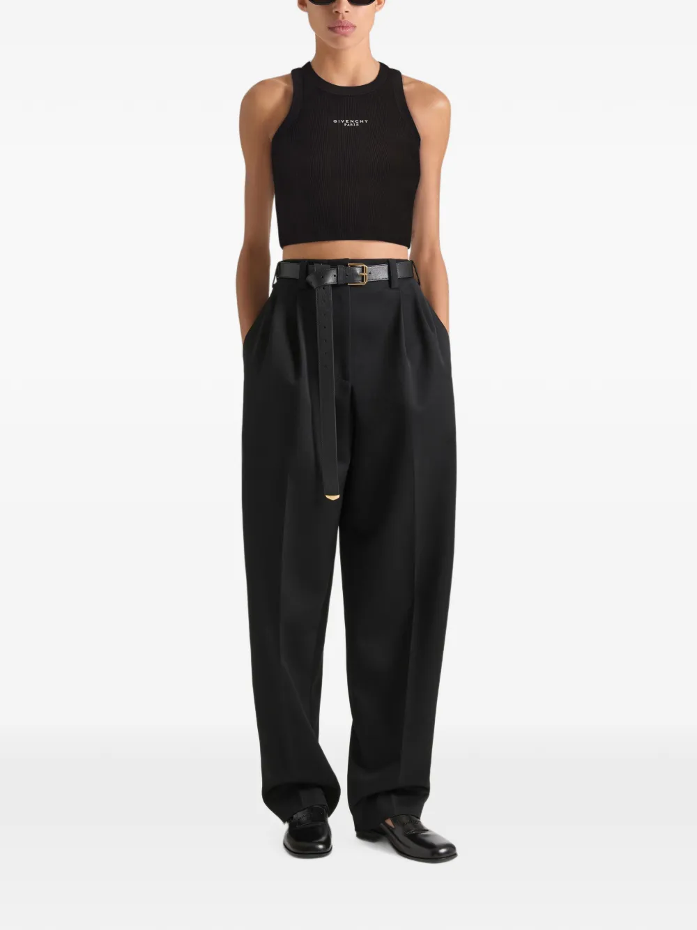 Givenchy Katoenen cropped tanktop met Paris-print Zwart