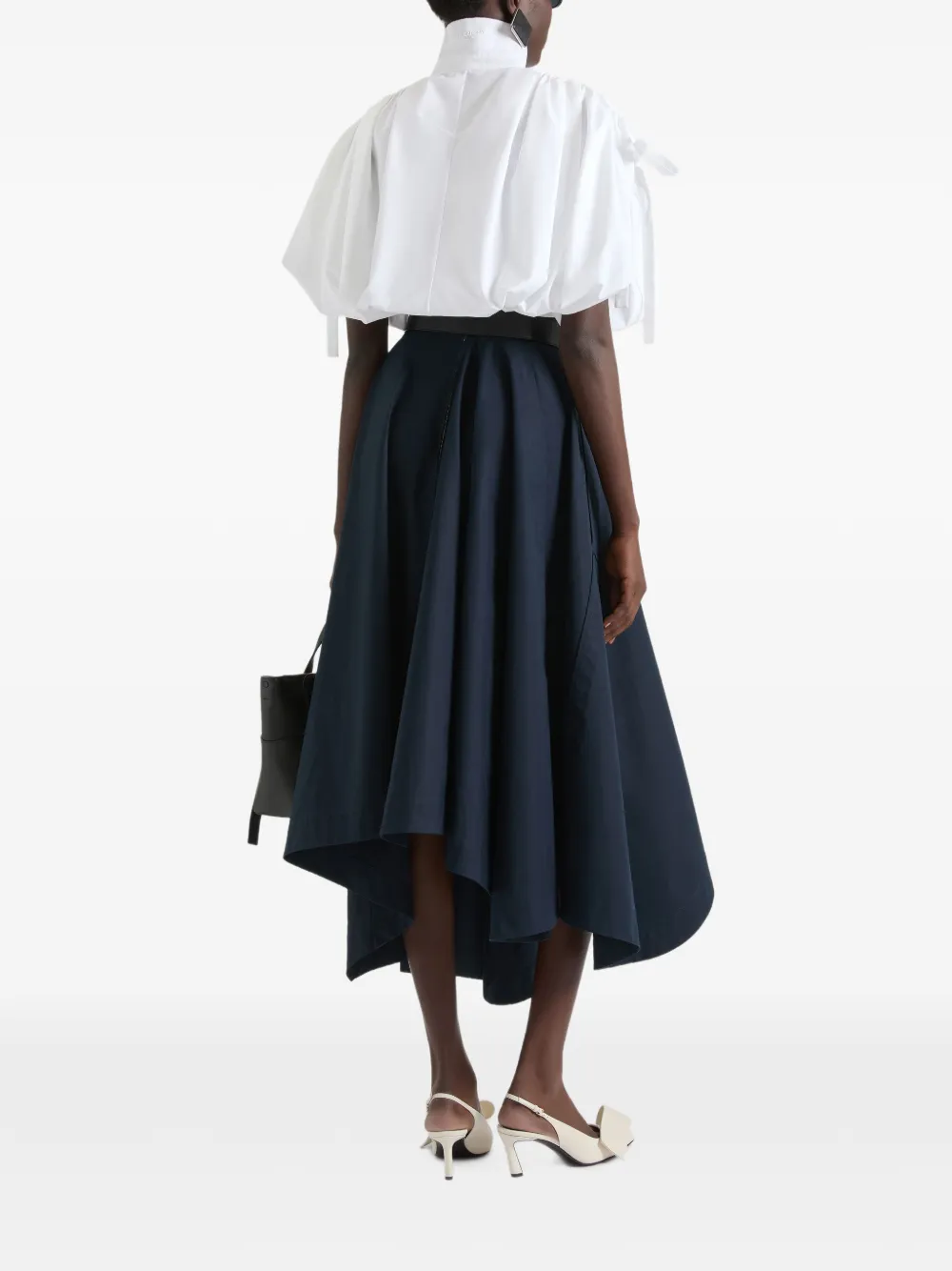 Givenchy Cropped popeline blouse met ruches Wit