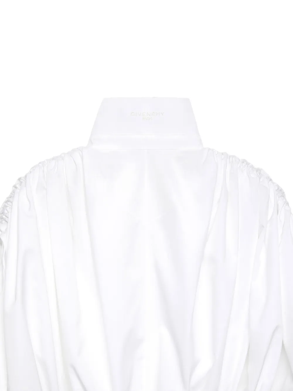 Givenchy Cropped popeline blouse met ruches Wit