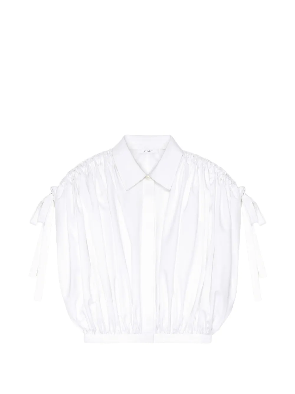 Givenchy Cropped popeline blouse met ruches Wit