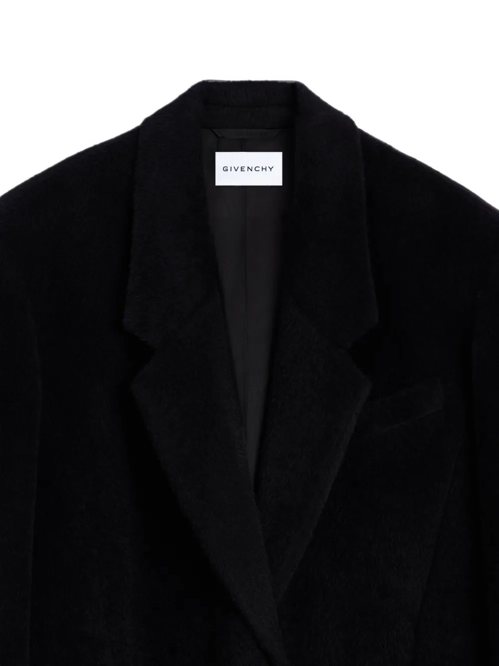 Givenchy Wollen jas met leren zakken Zwart