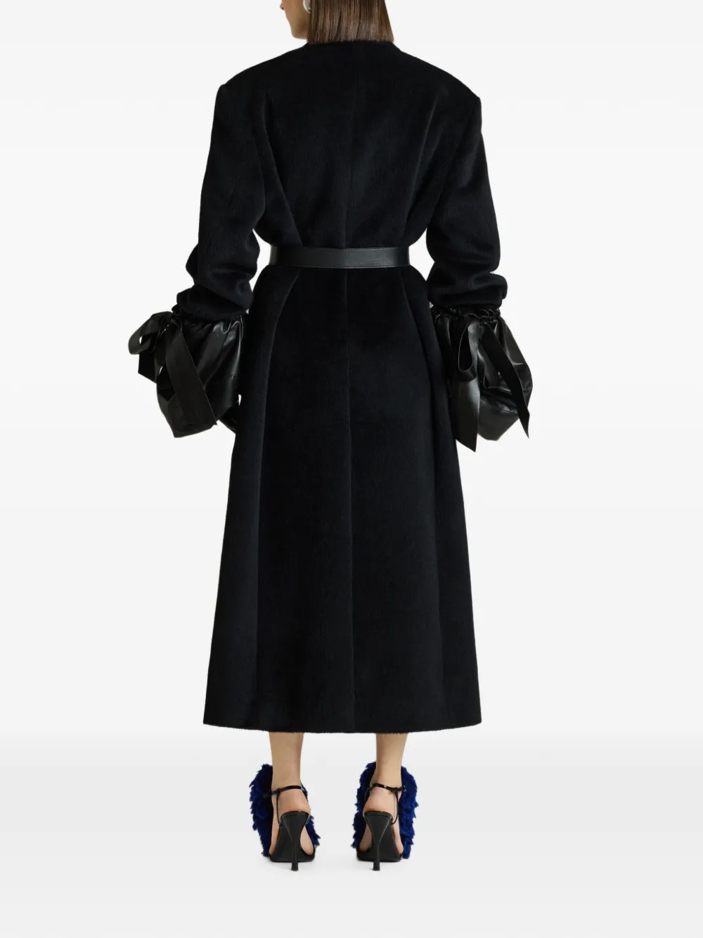Givenchy Wollen jas met leren zakken Zwart