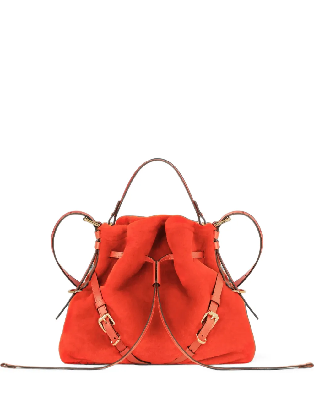 Givenchy Kleine Voyou Beuteltasche aus Shearling - Orange