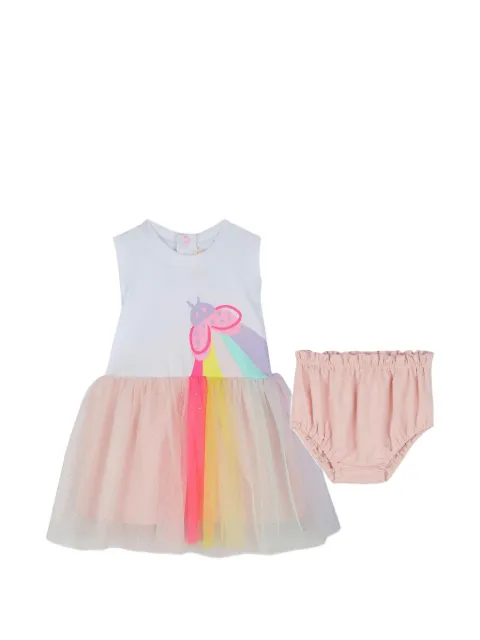 Billieblush set de vestido de dos piezas con mariposas estampadas y falda de tul