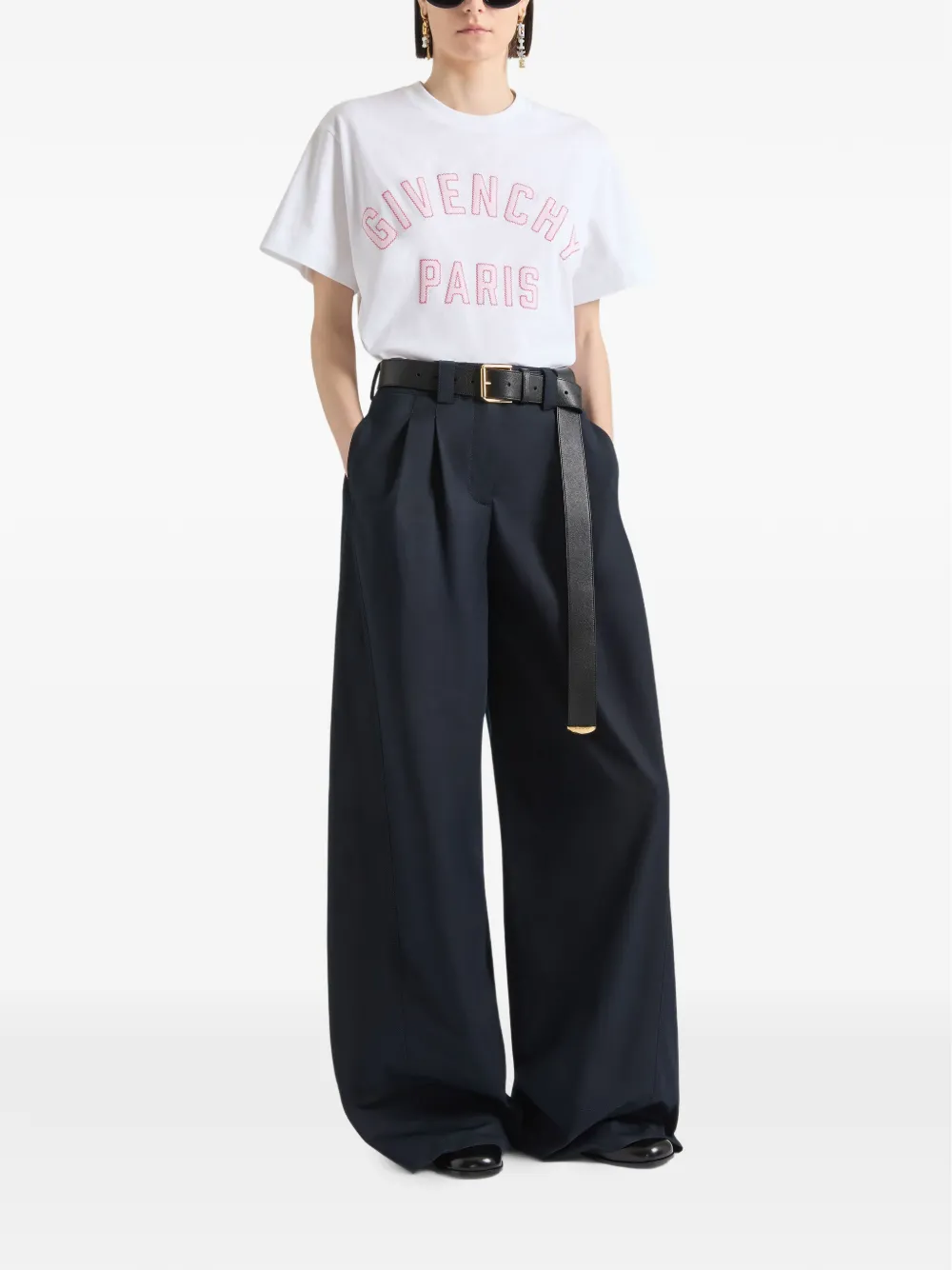 Givenchy T-shirt met geborduurd logo Wit