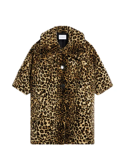 Givenchy long coat in leopard faux fur