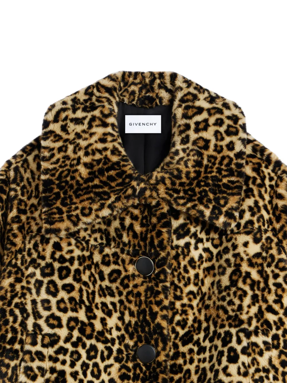 Givenchy Lange jas van imitatiebont met luipaard-print Bruin