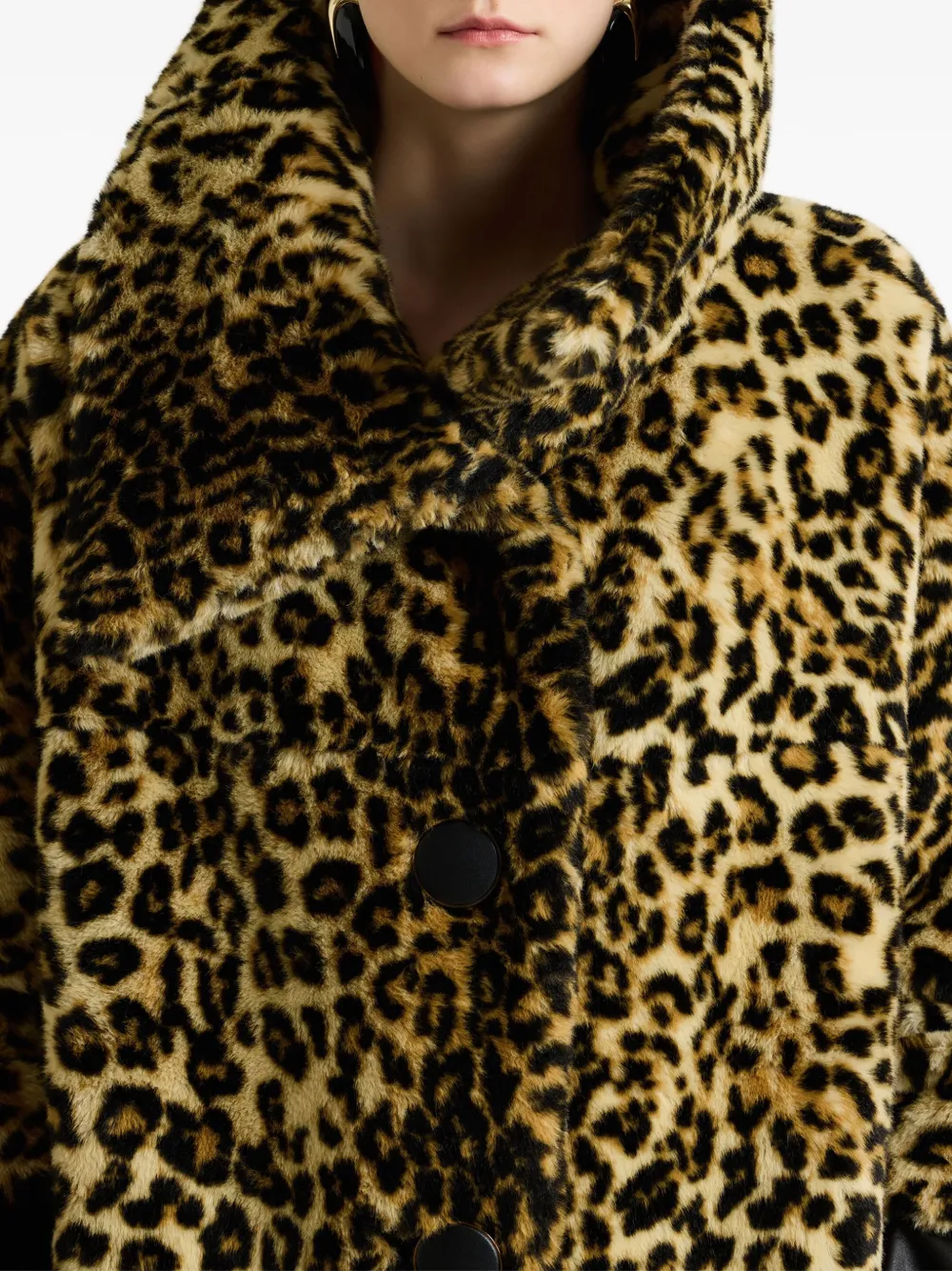 Givenchy Lange jas van imitatiebont met luipaard-print Bruin