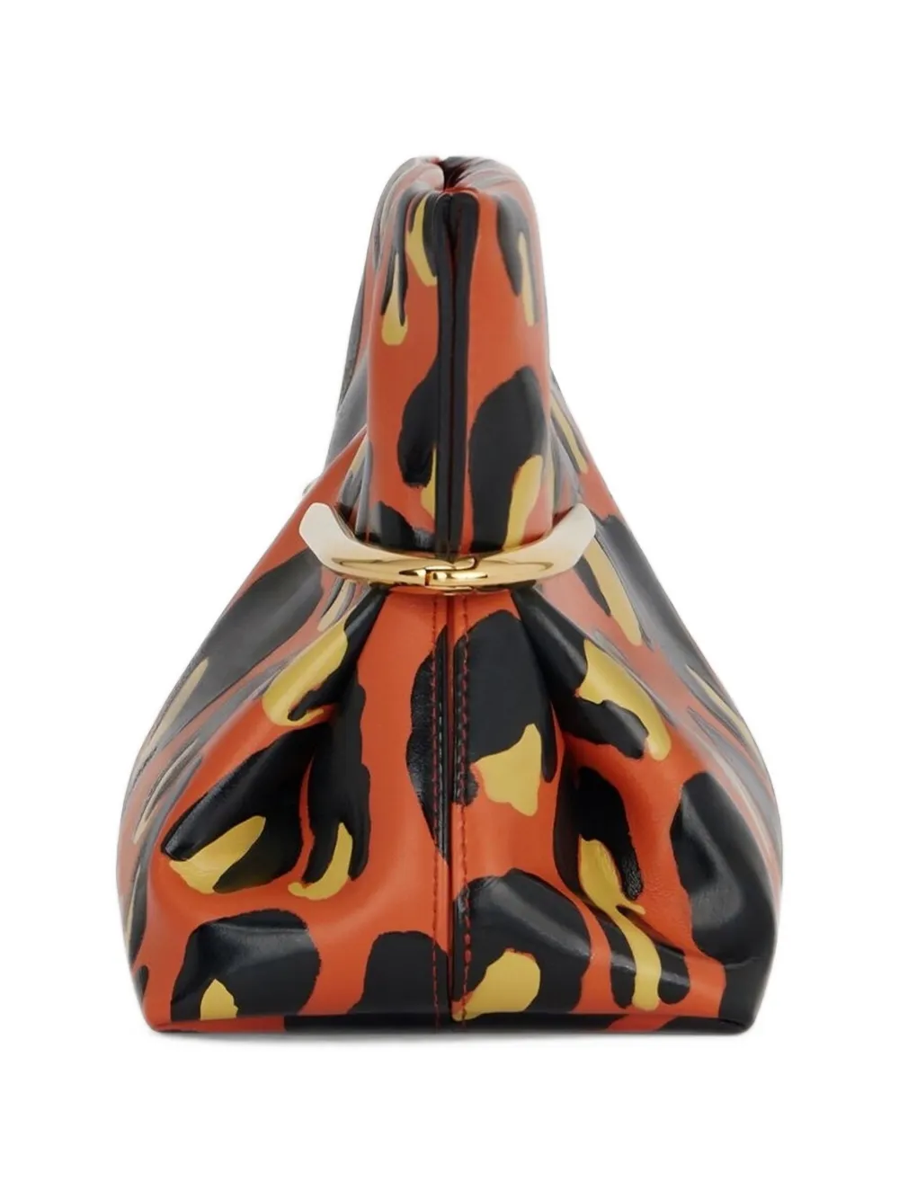 Givenchy Pinch Soft clutch van nappa leer met luipaardprint Oranje