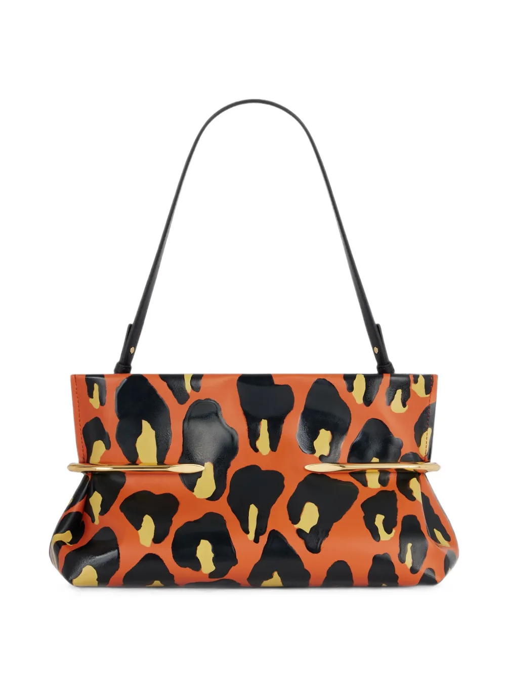 Givenchy pochette Pinch Soft en cuir Nappa à imprimé léopard - Orange