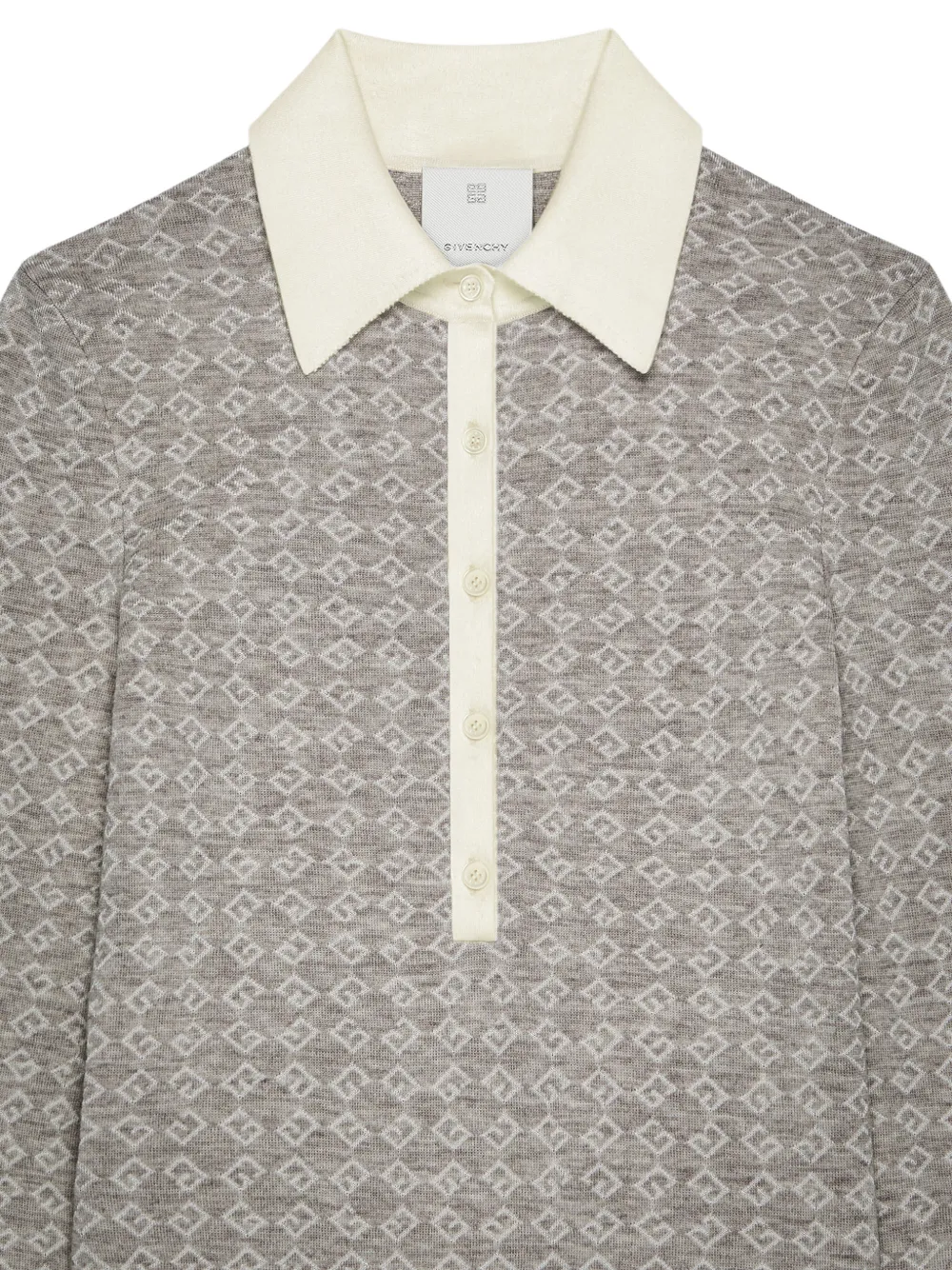 Givenchy Slim-fit poloshirt met monogram 72-jacquard Grijs