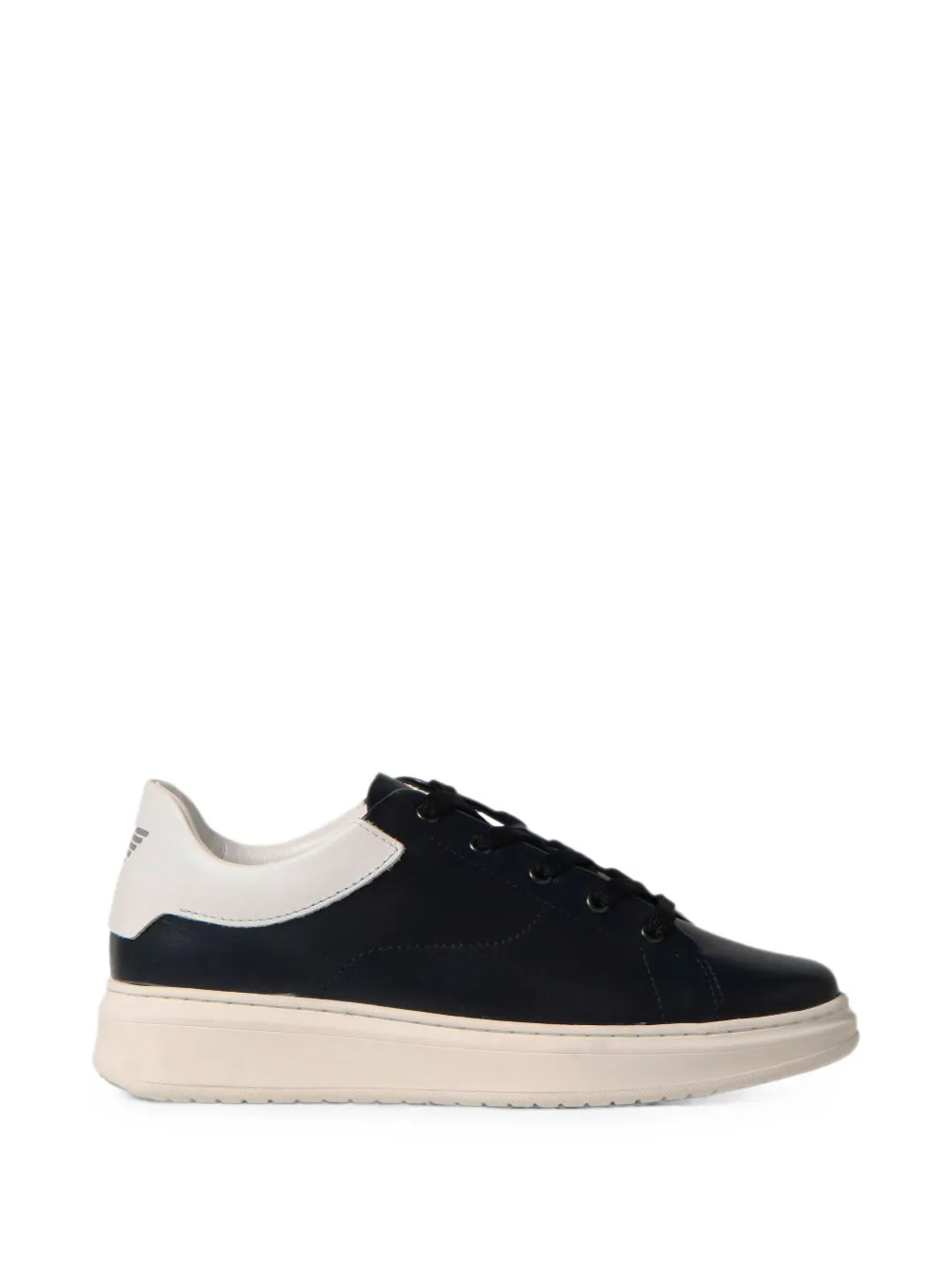 Emporio Armani Kids Leren sneakers met logoprint Blauw
