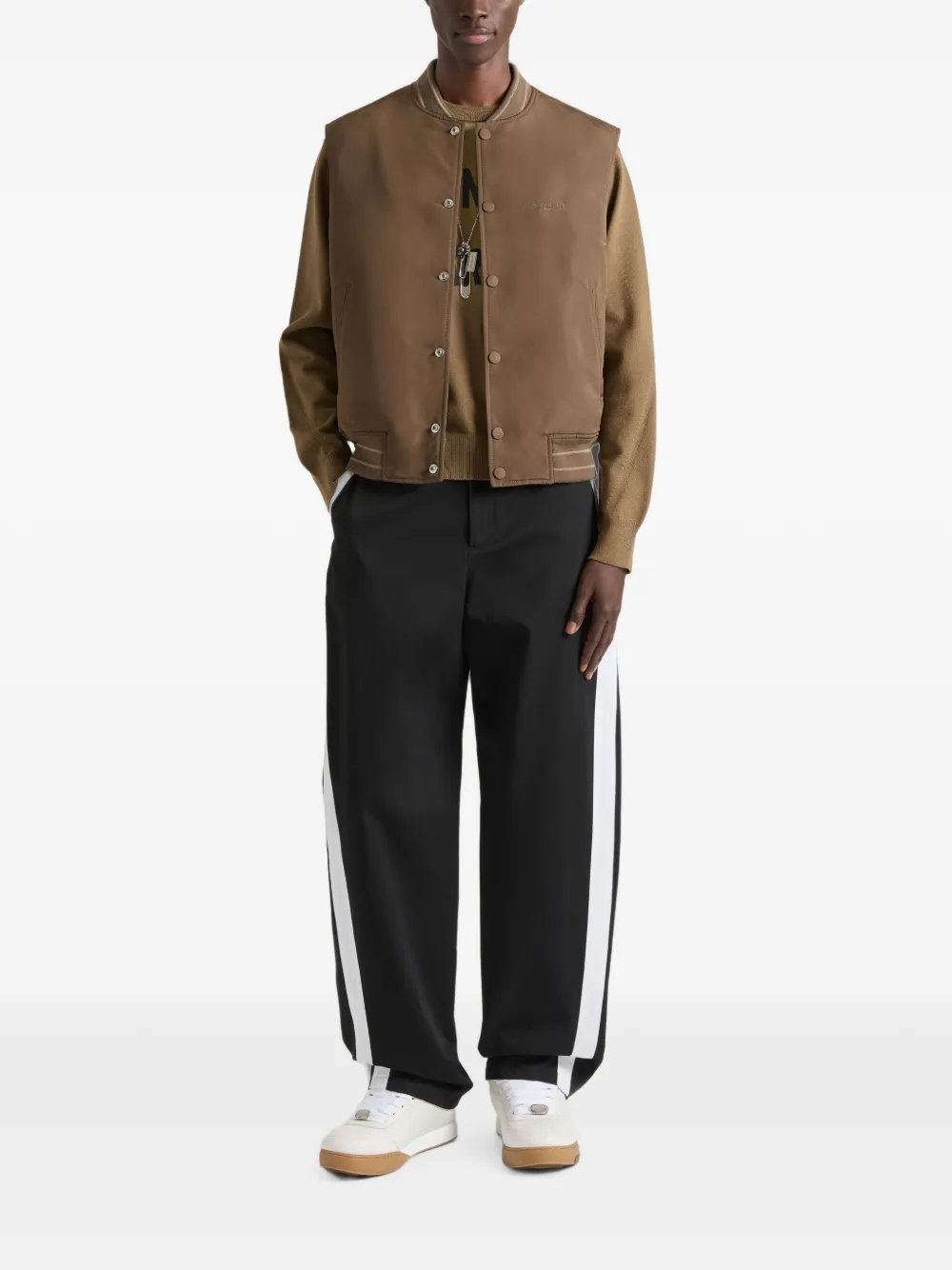 Givenchy Mouwloos shirtjack met Paris-borduurwerk Bruin