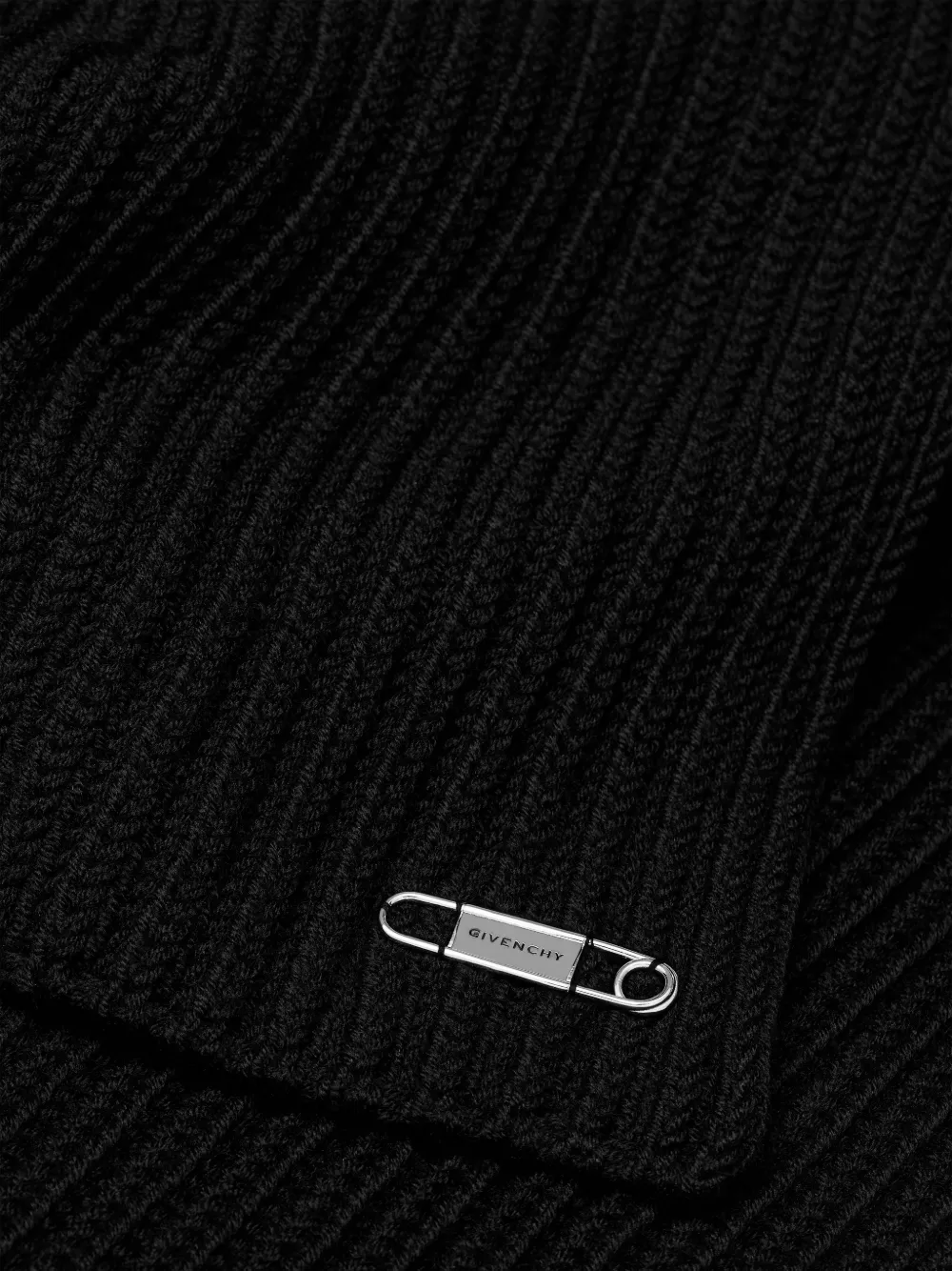 Givenchy Wollen sjaal met speld Zwart