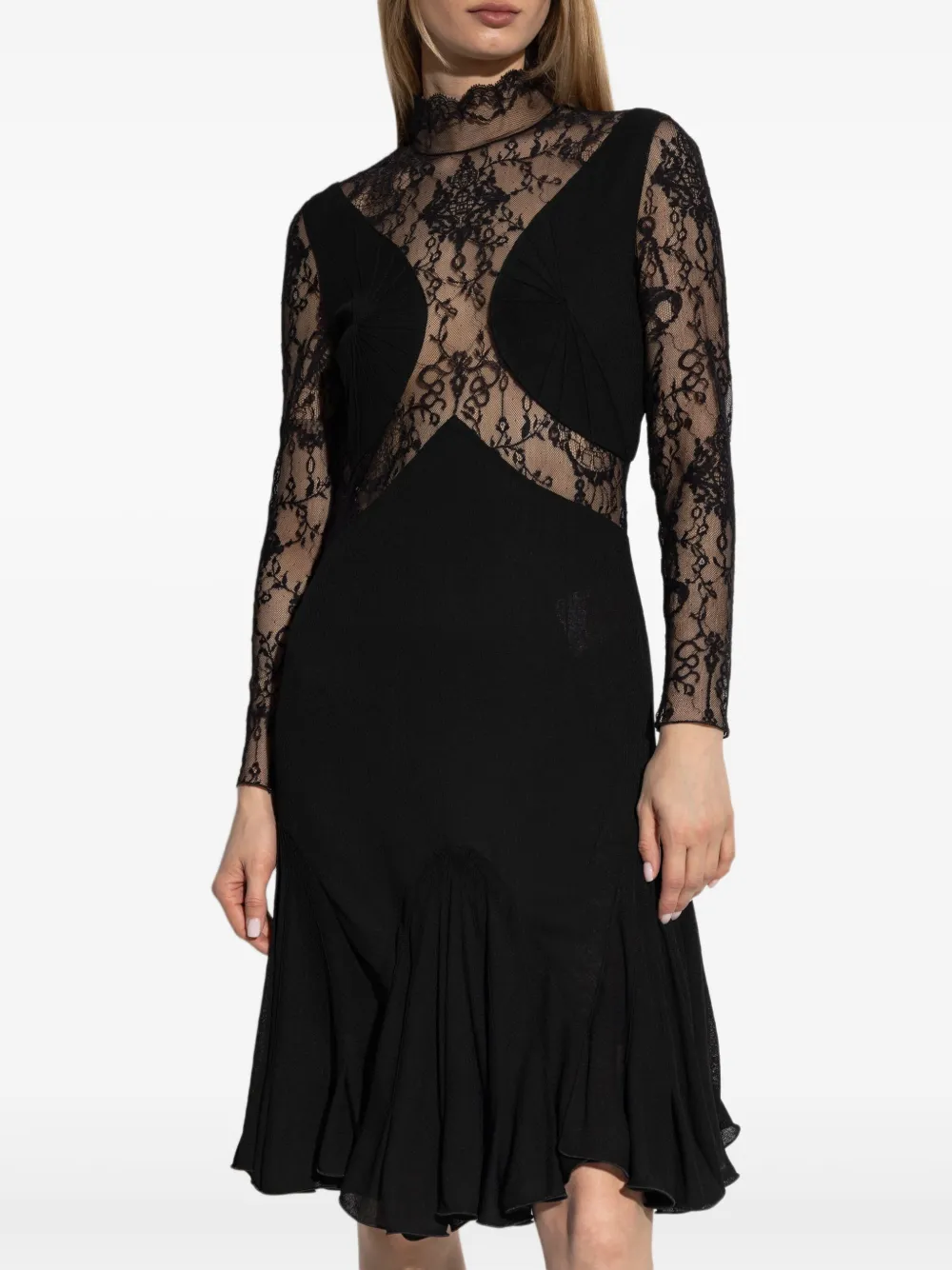 Givenchy Jersey jurk met kant Zwart