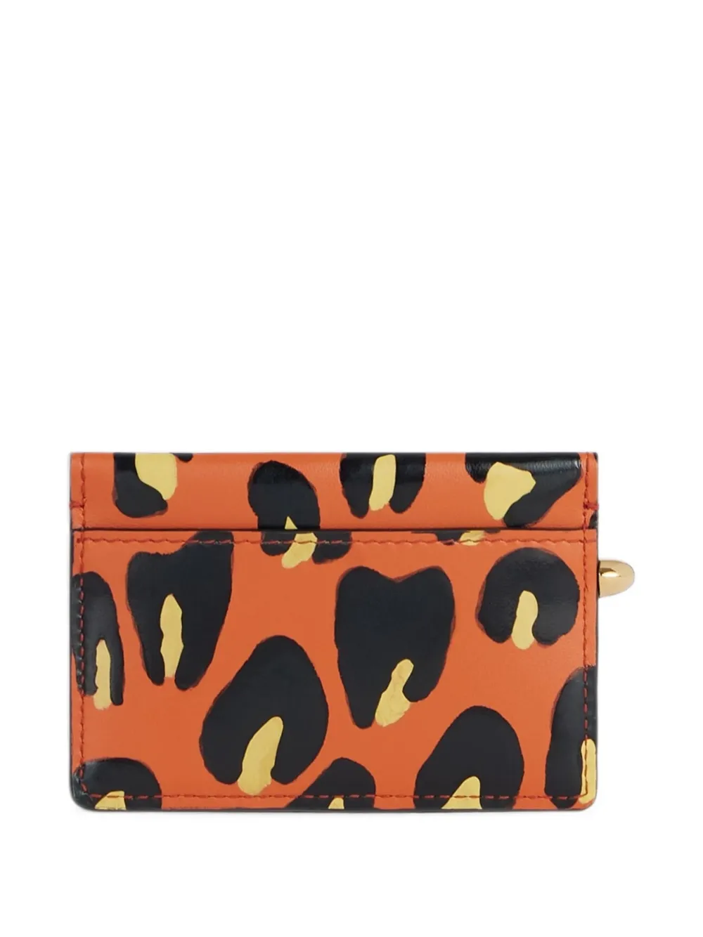 Givenchy Pinch leren pasjeshouder met luipaard-print Oranje