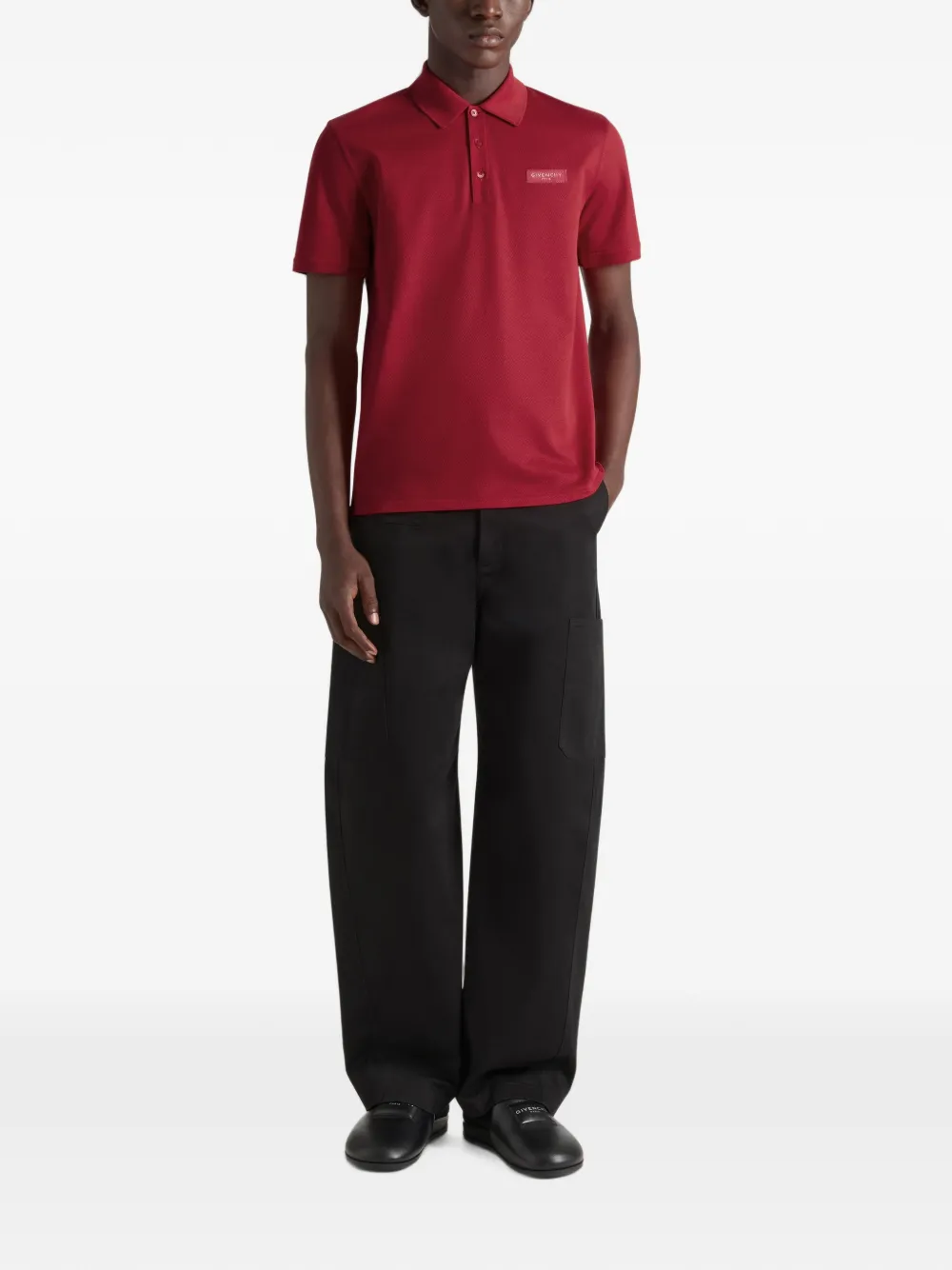 Givenchy Katoenen grosgrain poloshirt met Paris Rood