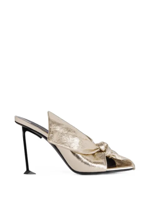 Givenchy boudoir heeled mules in metallic leather