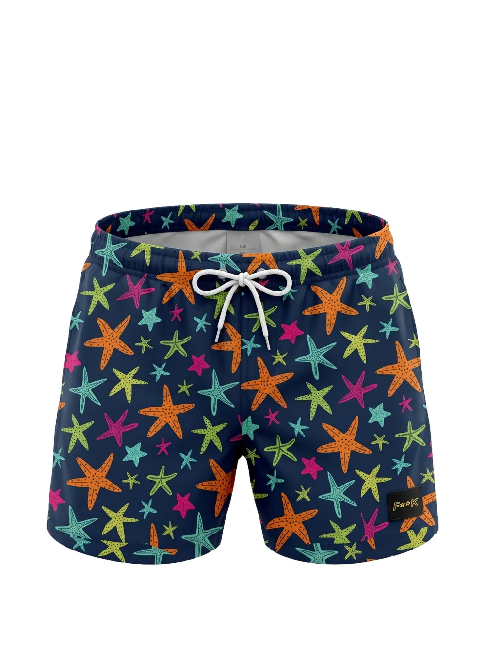 F**K kids Costume da bagno con stampa e coulisse - Blu