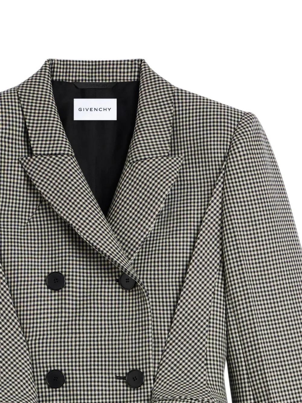 Givenchy Pinch wollen jack met dubbele rij knopen en pied-de-poule print Wit