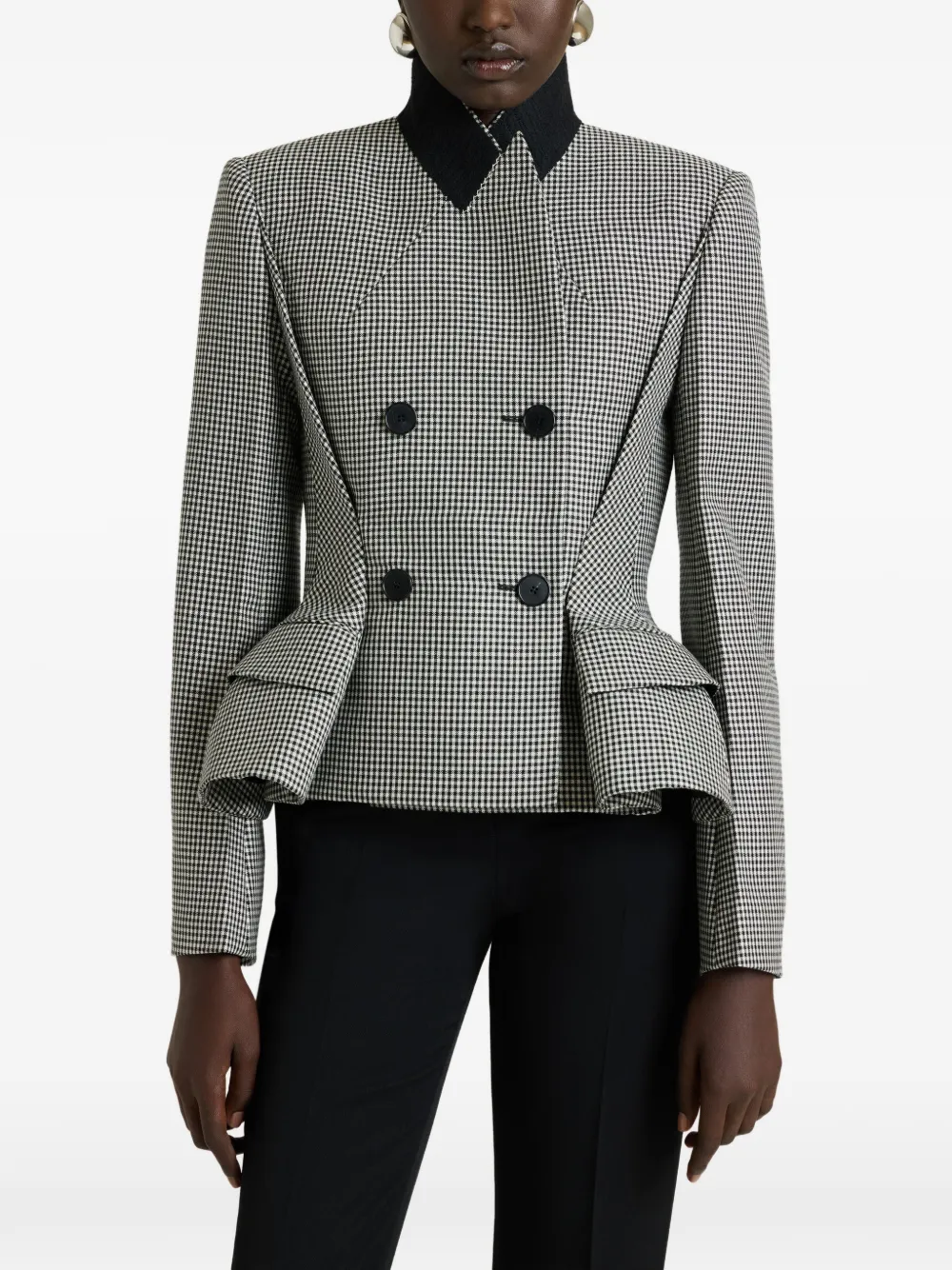 Givenchy Pinch wollen jack met dubbele rij knopen en pied-de-poule print Wit