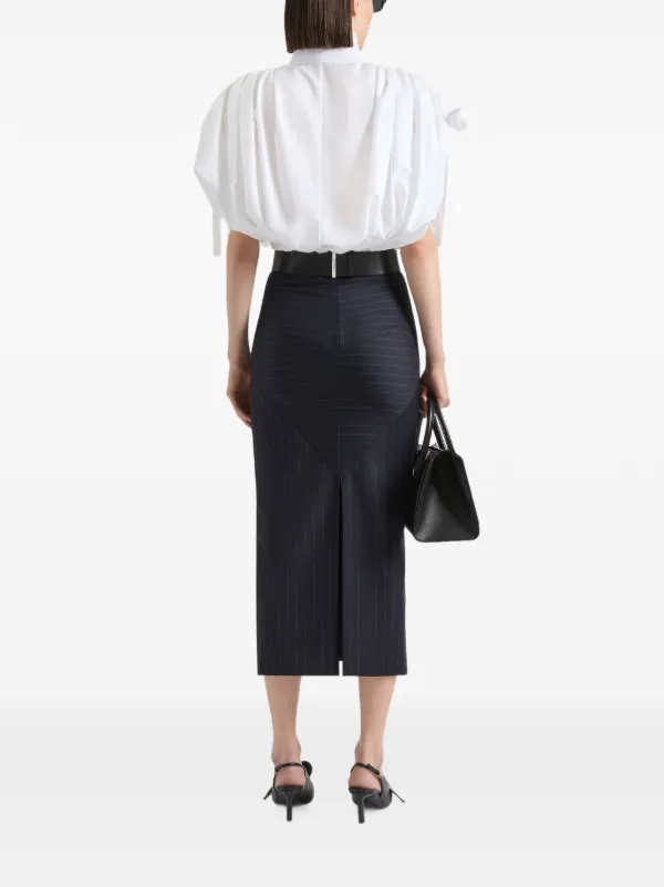 Givenchy ウールストライプ ミディスカート | ブルー | FARFETCH JP