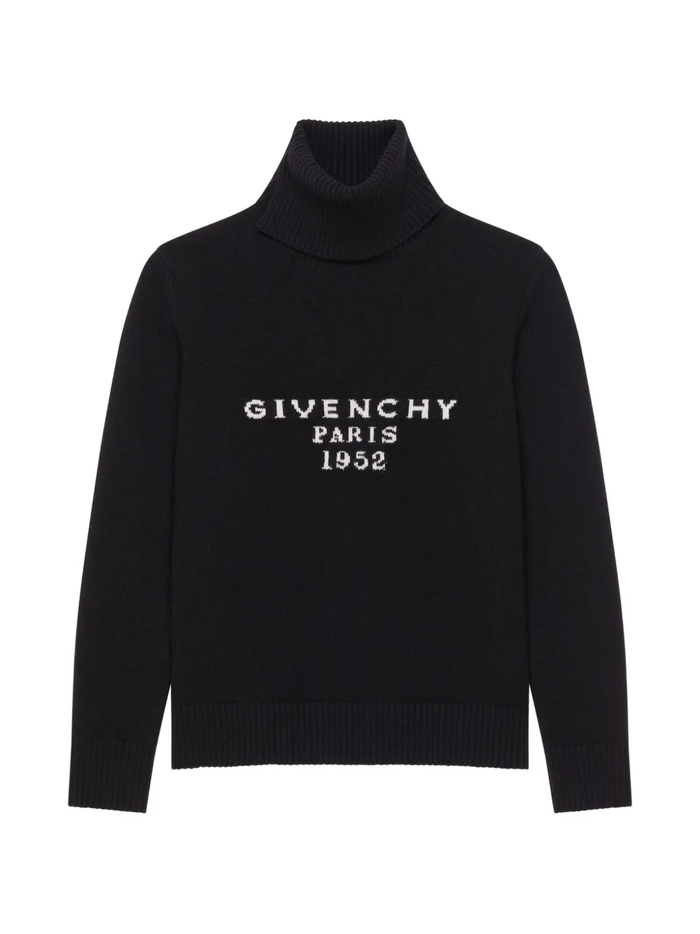 Givenchy pull à col roulé en cachemire de laine avec signature Givenchy - Noir Givenchy pull à col roulé en cachemire de laine avec signature Givenchy - Noir