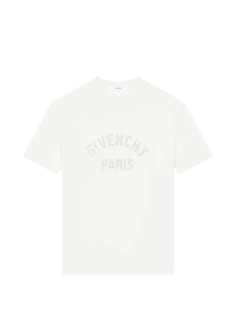 Givenchy T-shirt in knit with Givenchy Paris pearl embroidery