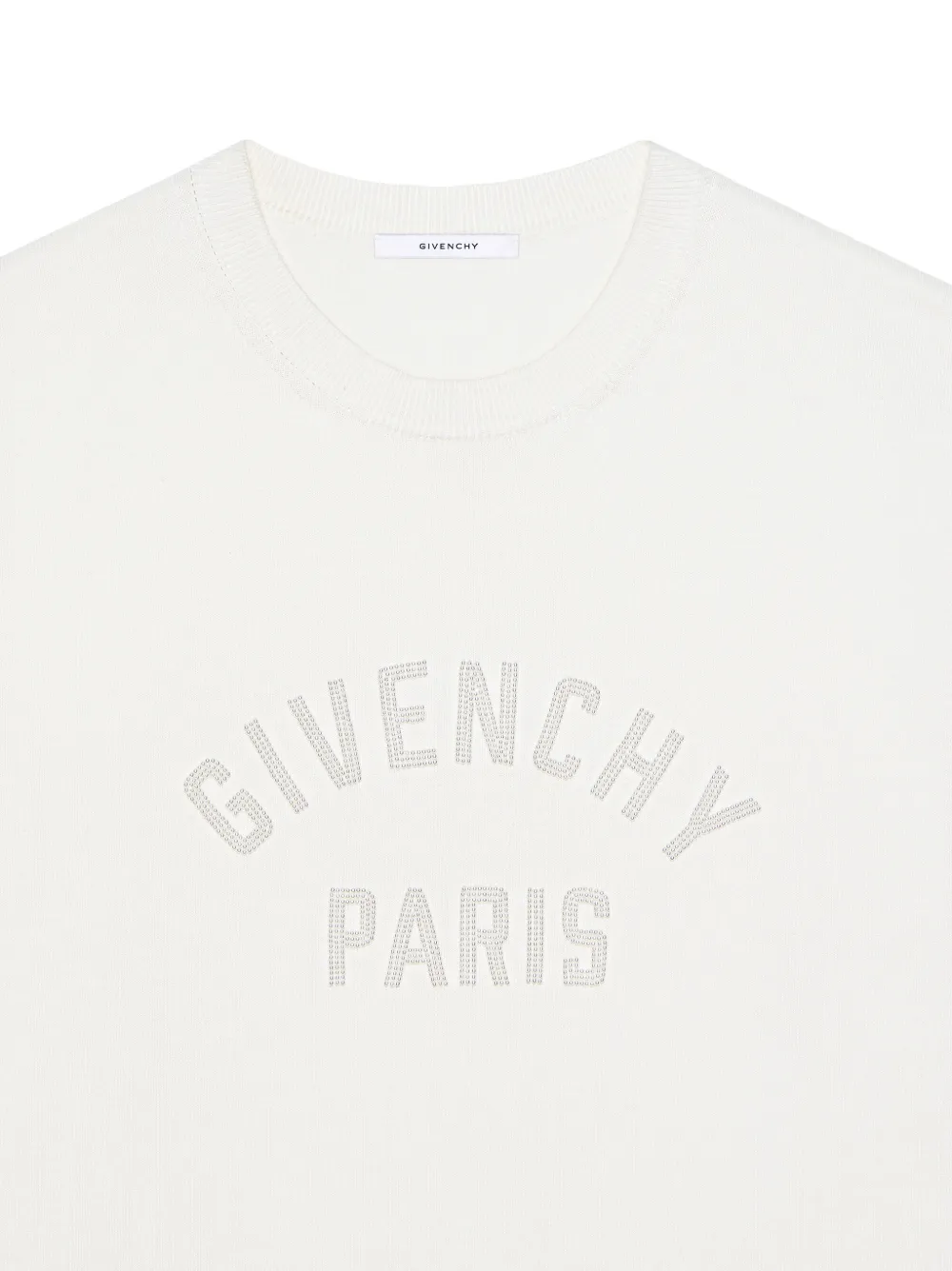 Givenchy Gebreid T-shirt met Paris-borduurwerk met parel Beige
