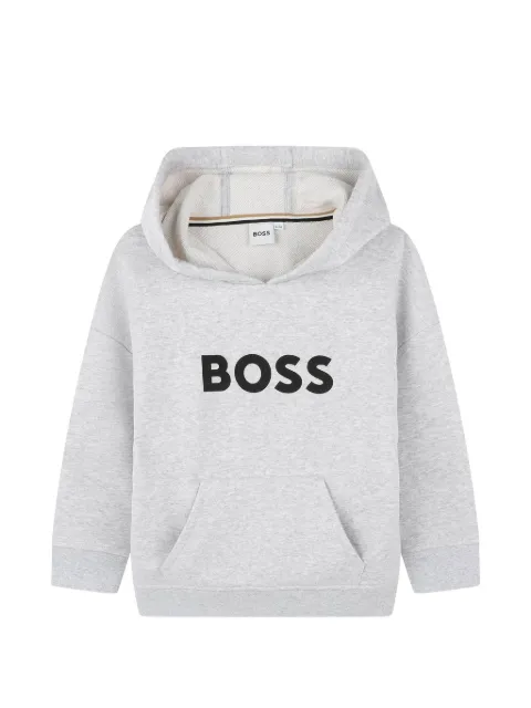 BOSS Kidswear logo-print pouch-pocket hoodie
