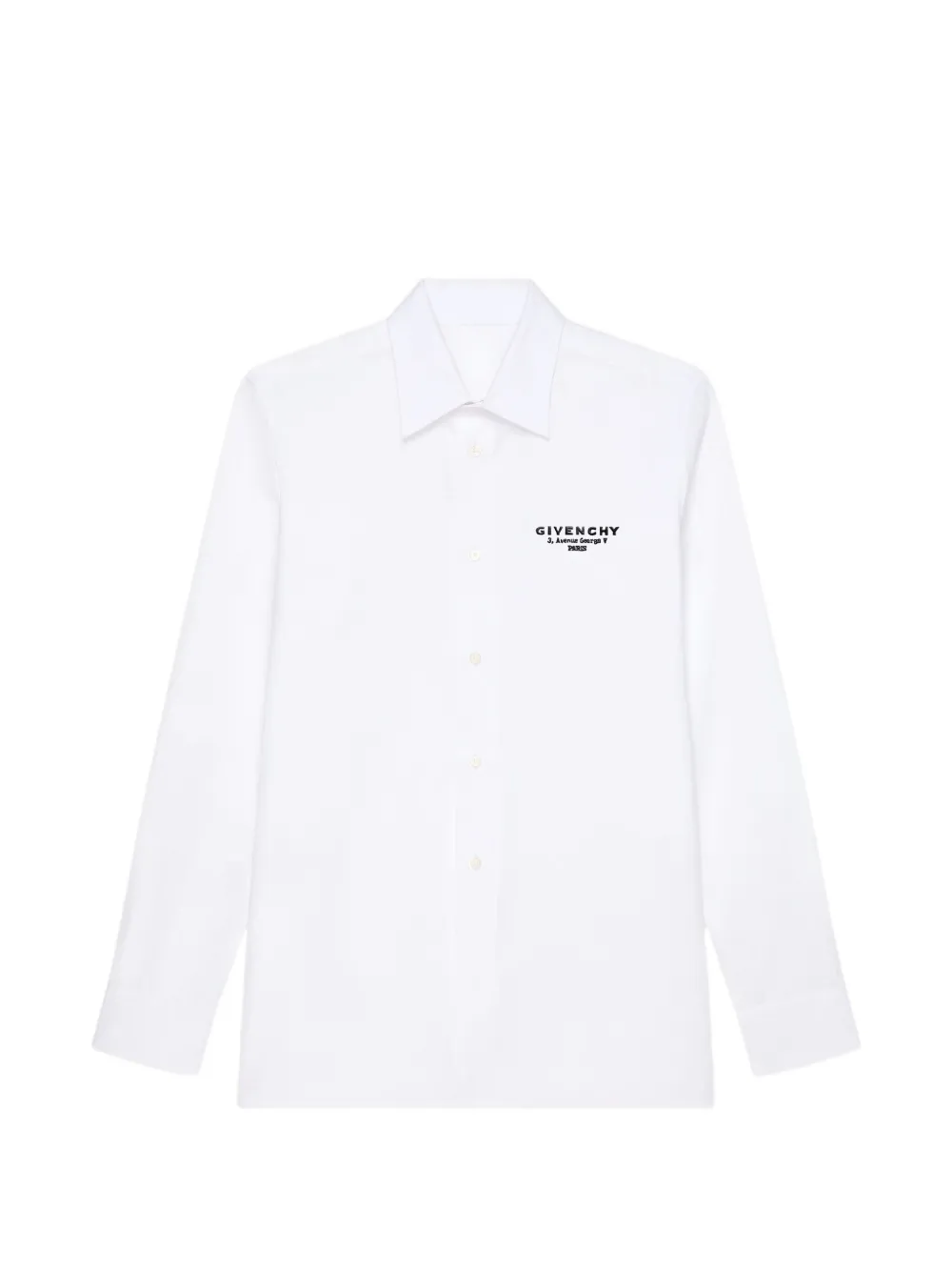 Givenchy shirt in cotton poplin with Givenchy stamp embroidery