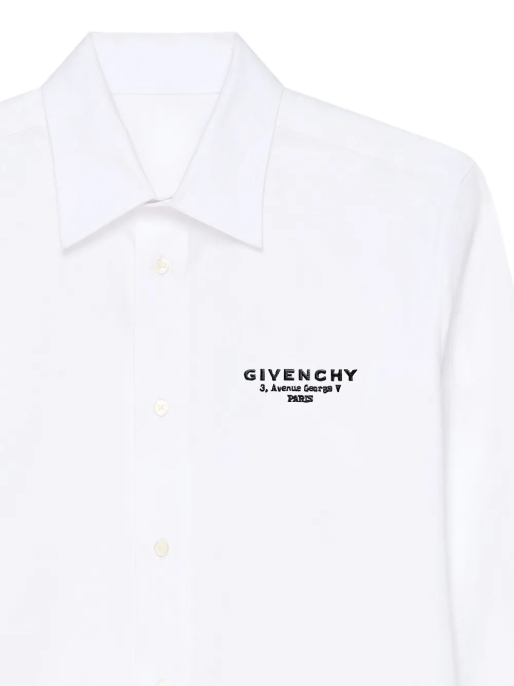 Givenchy Katoenen popeline overhemd met Stamp-borduurwerk Wit