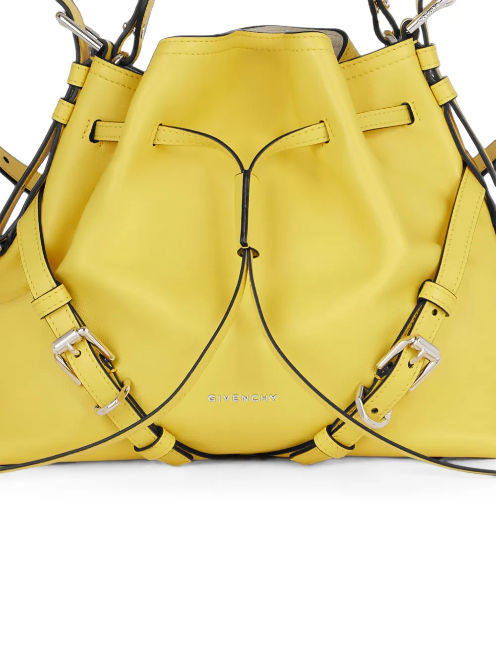 Givenchy Kleine Voyou Bucket-tas van glanzend leer Geel