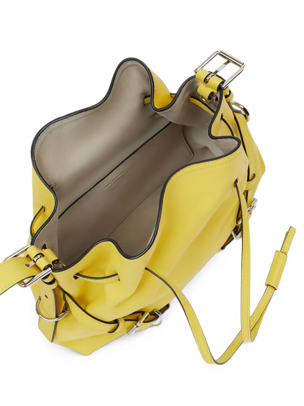Givenchy Kleine Voyou Bucket-tas van glanzend leer Geel