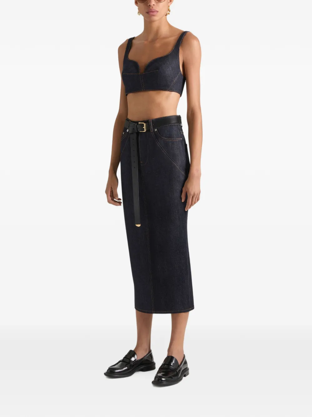 Givenchy Gerafelde denim bh-top Blauw