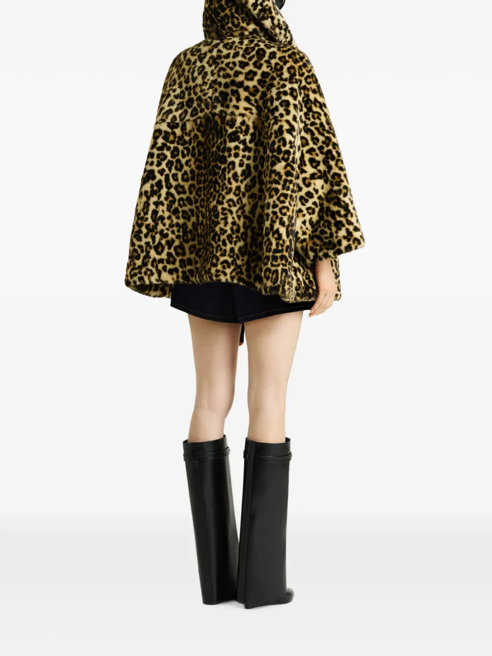 Givenchy Short Coat in Leopard Faux Fur in Brown, view 3