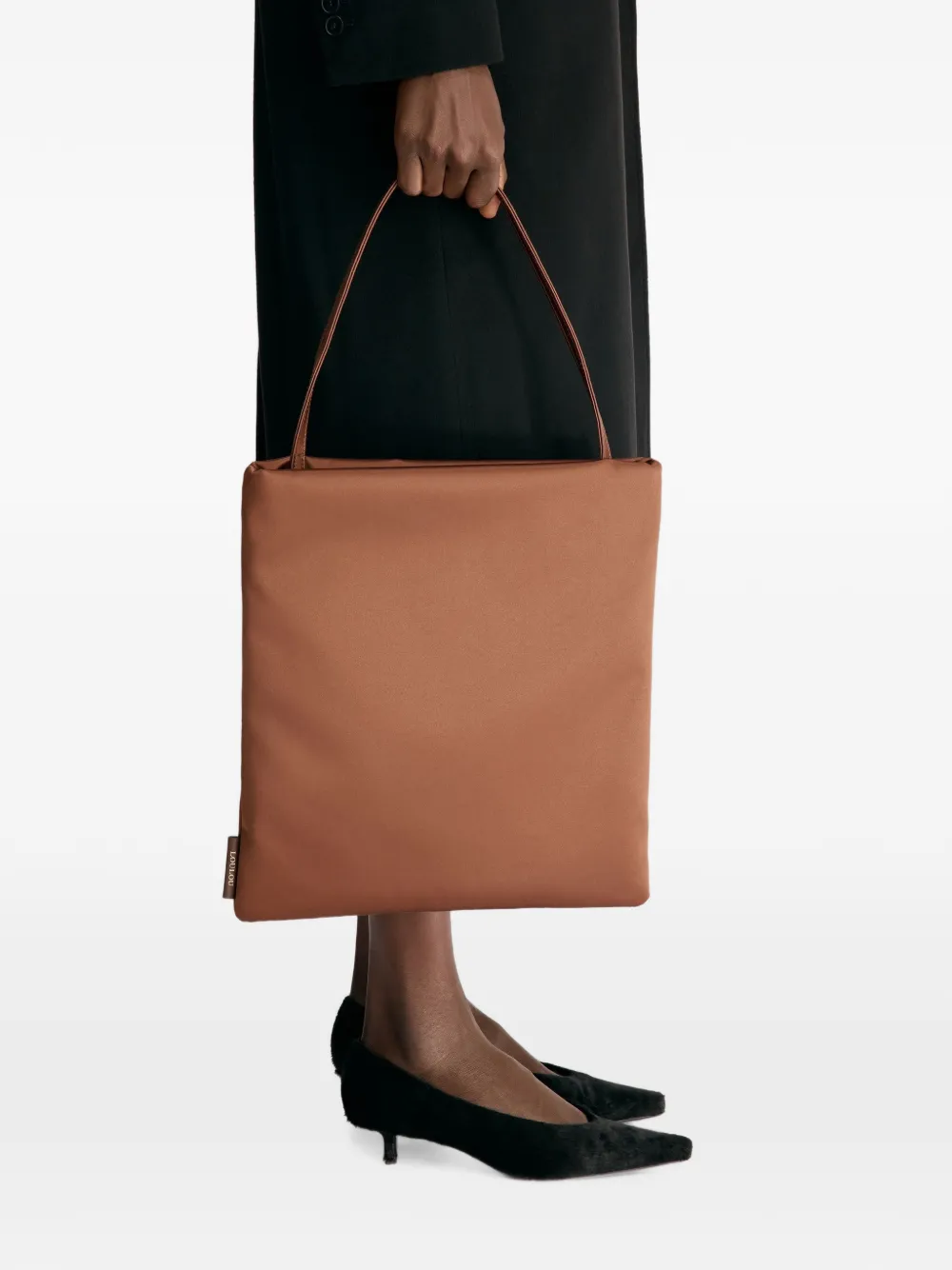 LouLou de Saison Anthea satin-finish tote bag - Braun