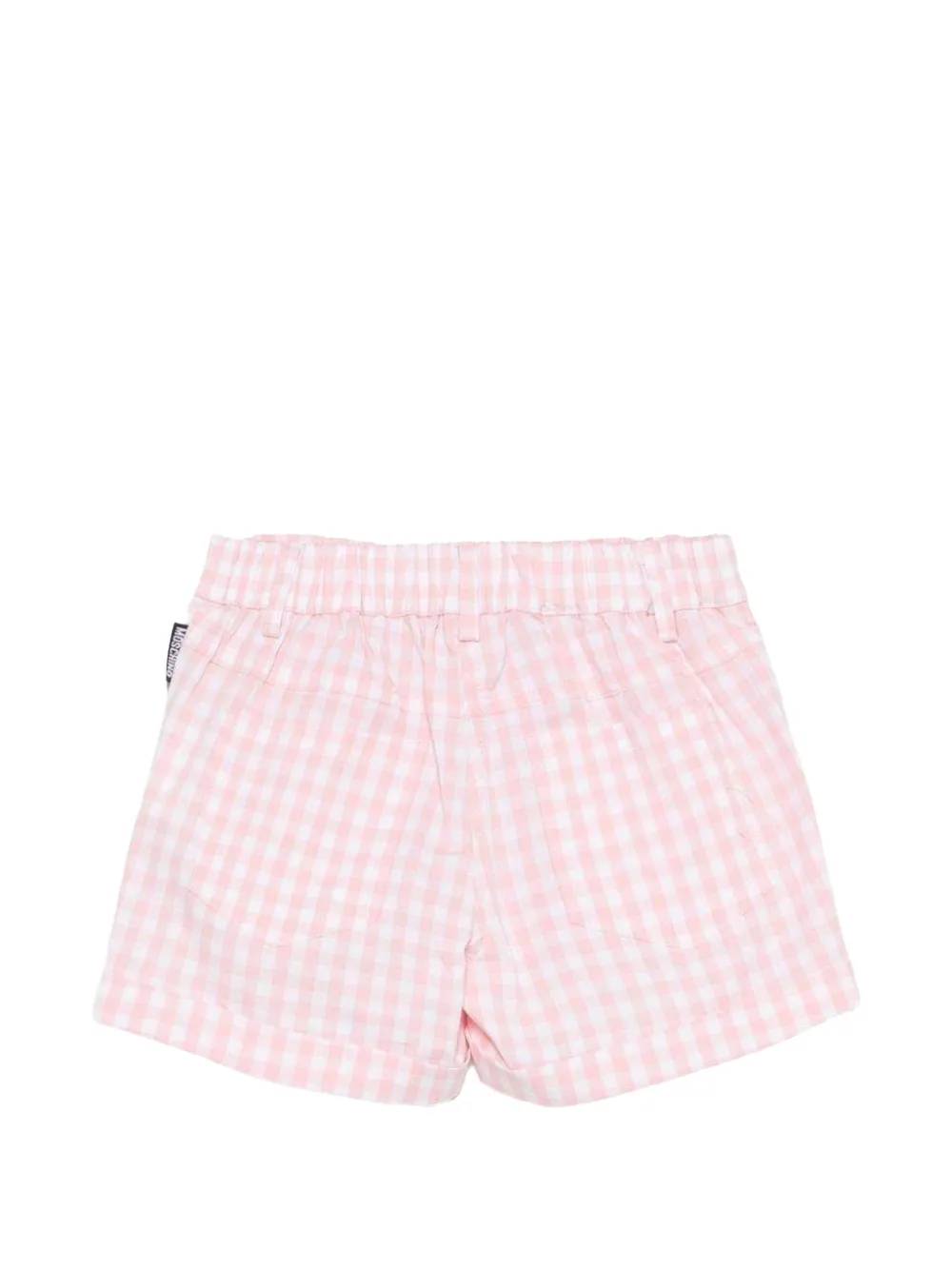 Moschino Kids Teddy Bear gingham-check shorts Roze