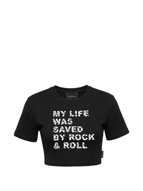 John Richmond Junior スローガン クロップド Tシャツ