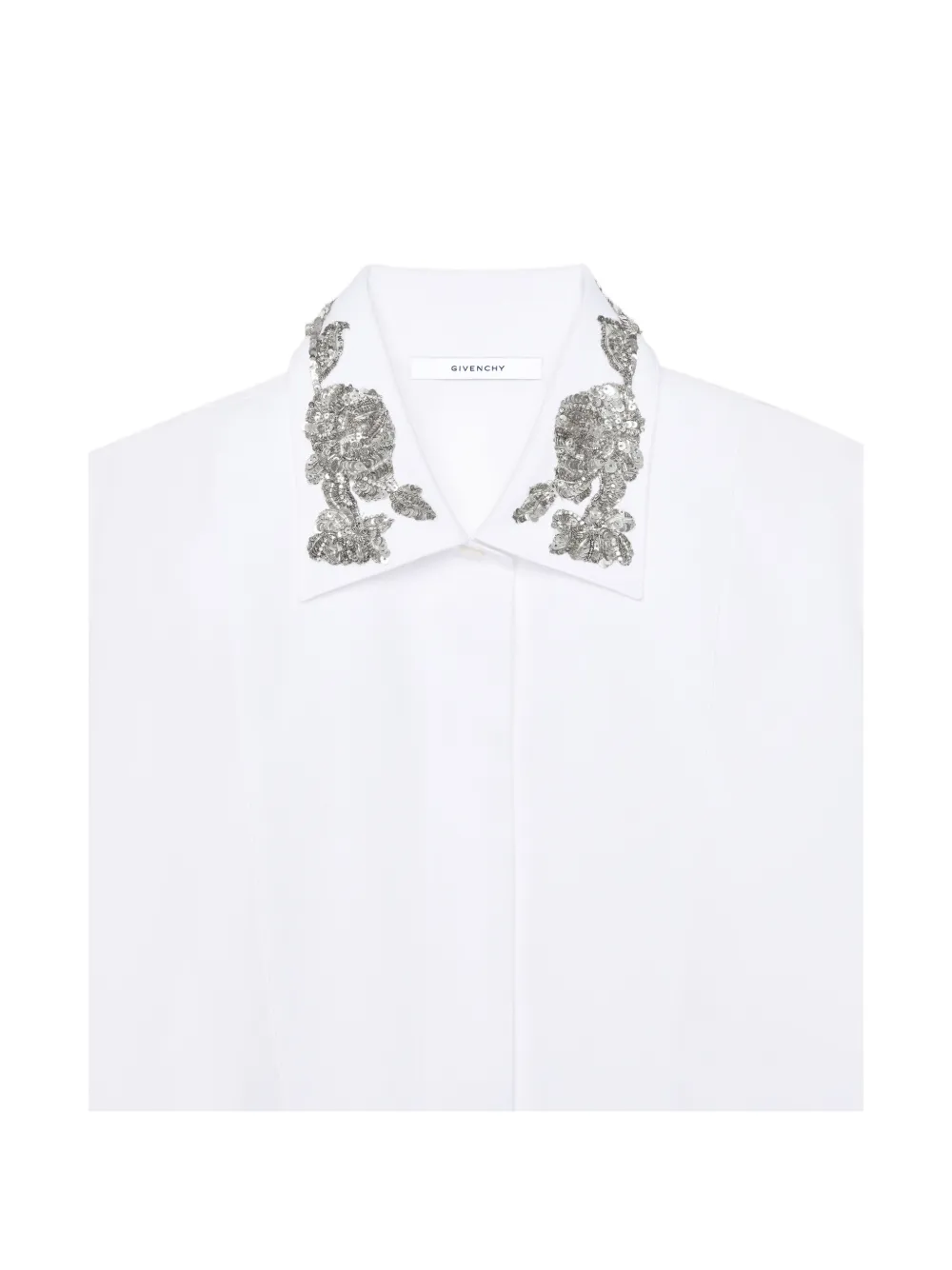 Givenchy Asymmetrisch popeline blouse met pailletten Wit