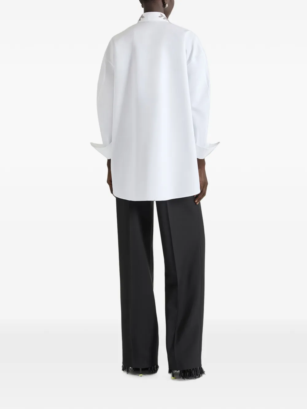 Givenchy Asymmetrisch popeline blouse met pailletten Wit