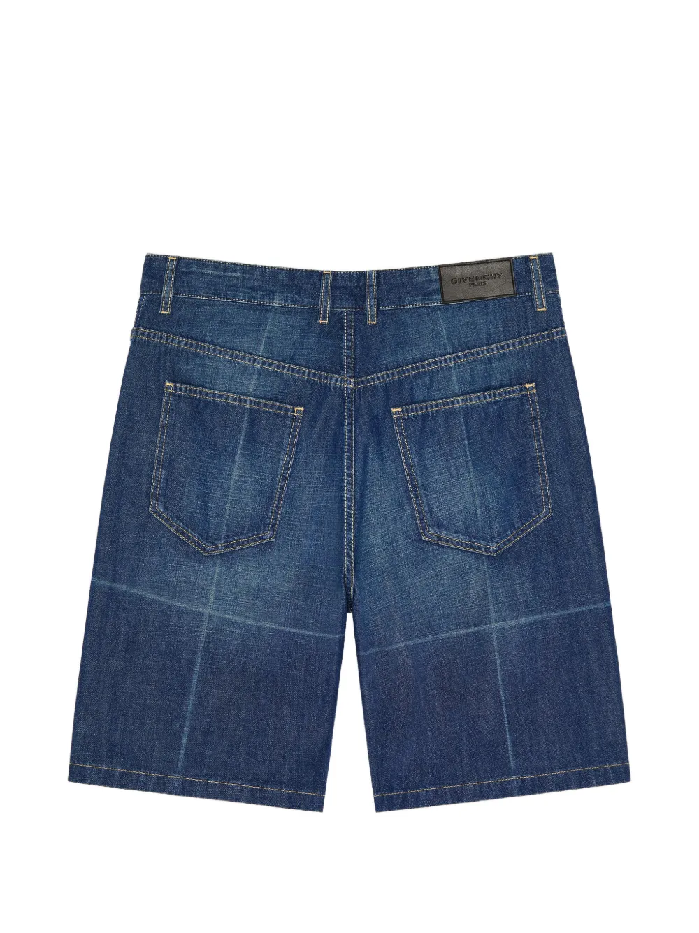Givenchy Couture Seam denim bermuda shorts met omgeslagen effect Blauw