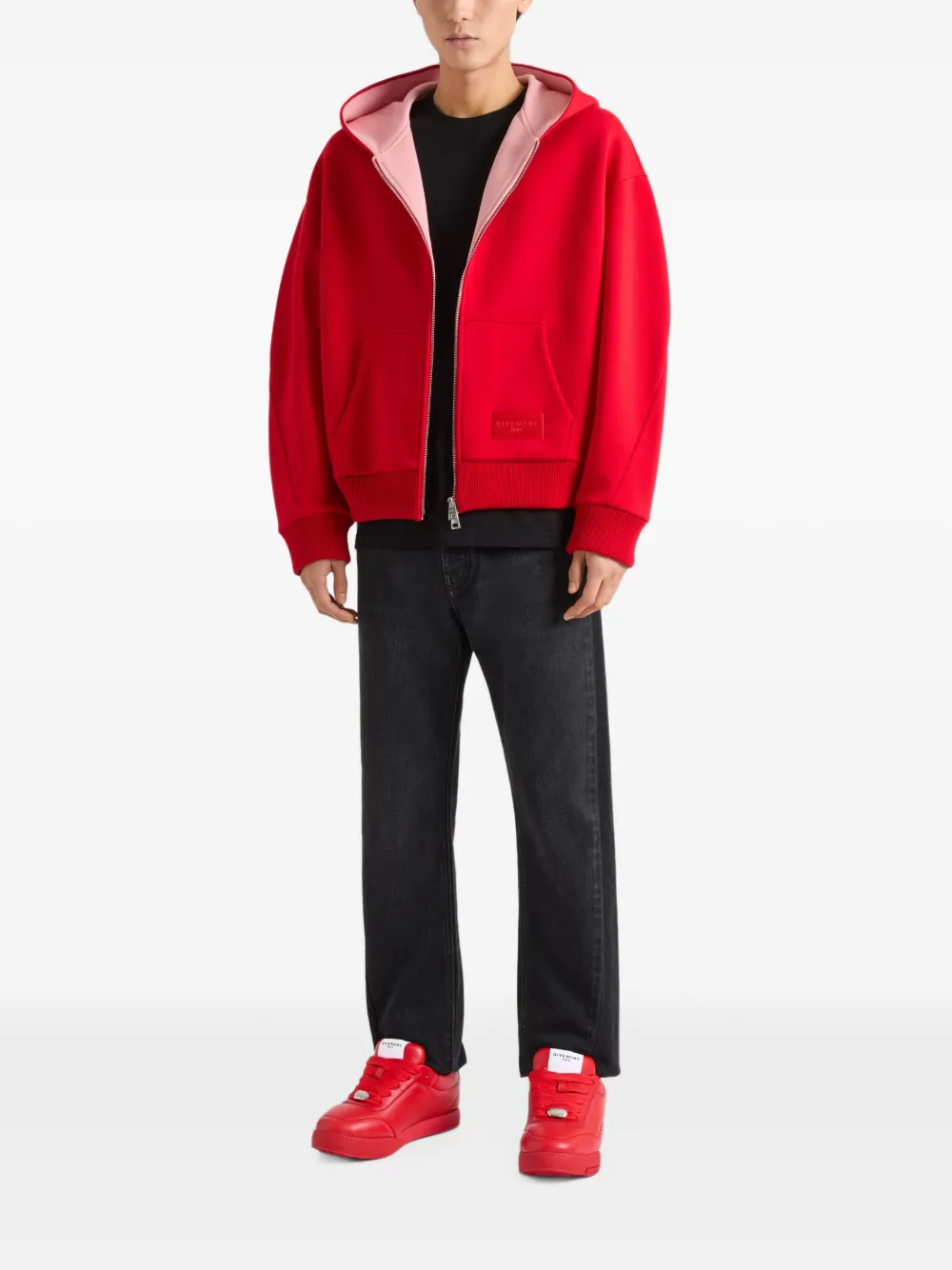 Givenchy Couture Seam hoodie met rits Rood