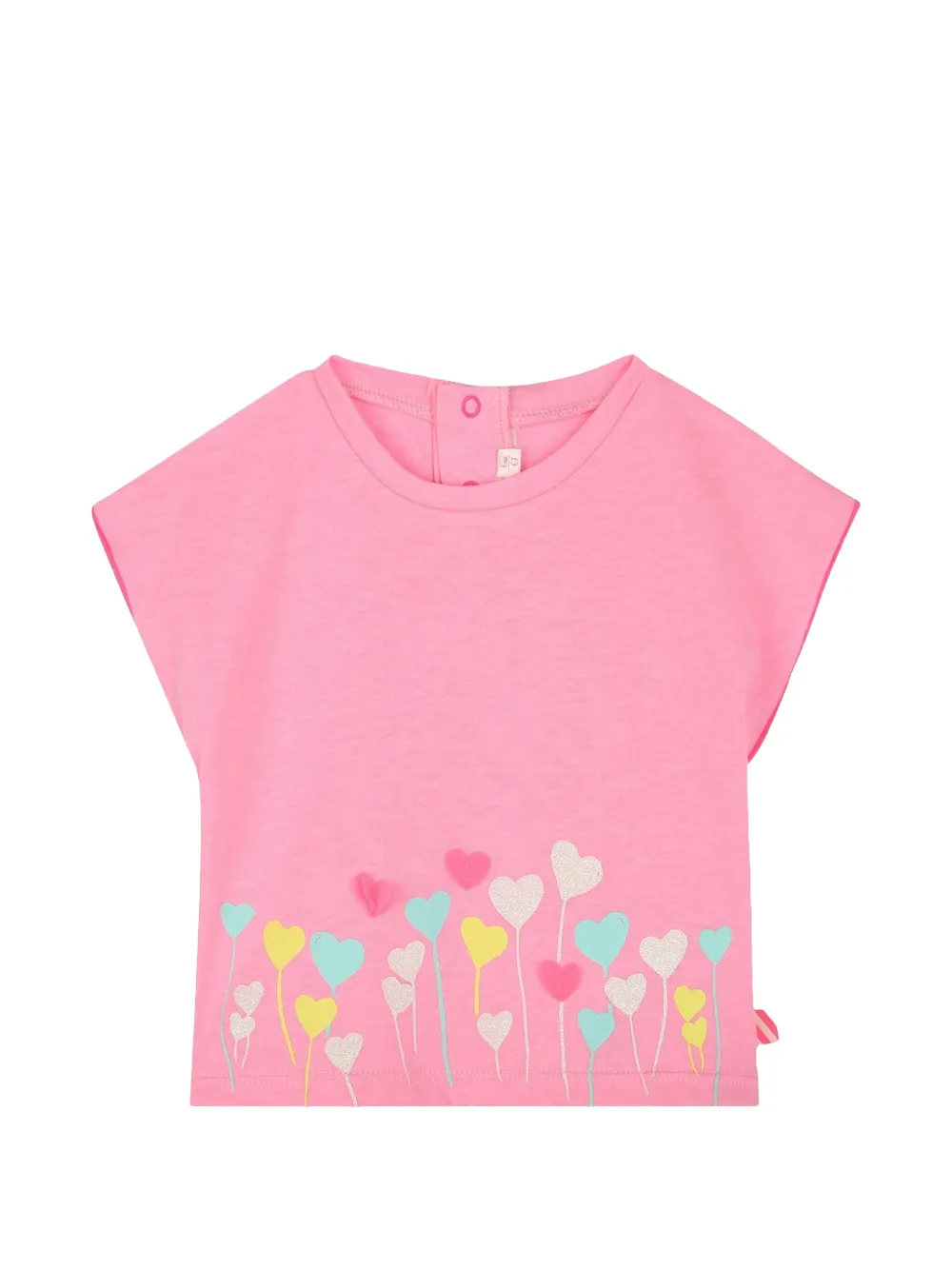 Billieblush heart-print press-stud T-shirt Roze