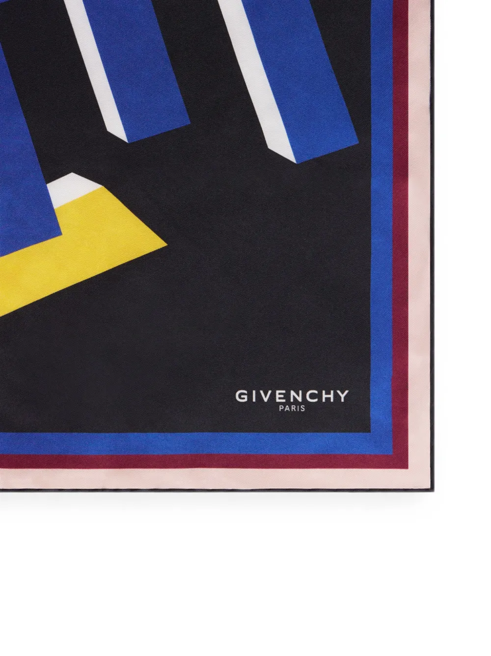 Givenchy Shadow veelkleurige zijden sjaal Zwart